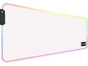 Board | Extended White RGB Gaming Mouse Pad/Mat XXL: 10 Lighting Modes 7 Monochromatic Light