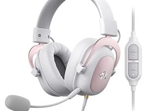 Redragon H510 Zeus White Wired Gaming Headset - 7.1 Surround Sound - Memory Foam Ear Pads - 53MM Drivers - Detachable Microphone - Multi Platforms for PC