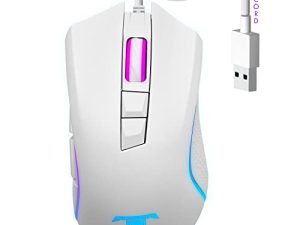 Tilted Nation White Gaming Mouse Wired