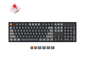 Keychron K10 Full Size 104 Keys Bluetooth Wireless/USB Wired Mechanical Gaming Keyboard for Mac with Gateron G Pro Red Switch/RGB Backlight/Multitasking Computer Keyboard for Windows