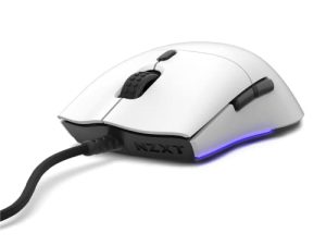 NZXT Lift - MS-1WRAX-WM - PC Gaming Mouse - Lightweight Symmetrical Mouse - High-end PixArt 3389 Optical Sensor - 16k Resolution - RGB Lighting - Low-Drag Cable - White