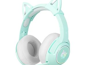 SIMGAL Green Gaming Headset with Removable Cat Ears