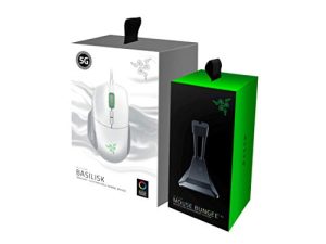 Razer Basilisk Gaming Mouse + Mouse Bungee Bundle: Mercury White