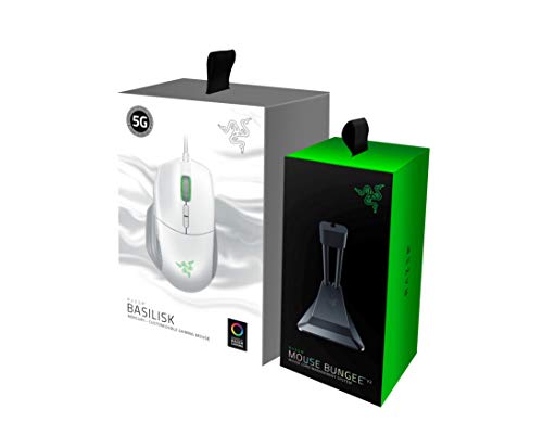 Razer Basilisk Gaming Mouse + Mouse Bungee Bundle: Mercury White Razer Basilisk Gaming Mouse + Mouse Bungee Bundle: Mercury White
