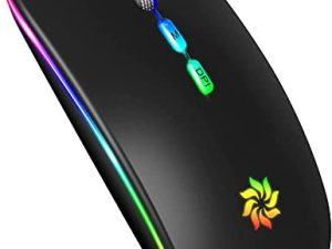 KBCASE LED Wireless Mouse Slim Silent Mouse 2.4G Rechargeable Wireless Computer Mouse Wireless Mouse for Laptop