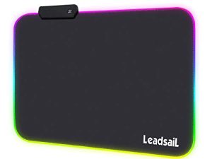 LeadsaiL RGB Gaming Mouse Pads 13.8*9.8inch Led Gaming Mouse Mat with 12 Lighting Modes