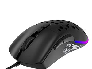 Wired Ultralight Drag Clicking PC Gaming Mouse with Side Buttons RGB Backlit Honeycomb with Weight Tuning