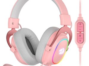 Redragon H510 Zeus-X RGB Pink Wired Gaming Headset - 7.1 Surround Sound - 53MM Audio Drivers in Memory Foam Ear Pads w/Durable Fabric Cover- Multi Platforms Headphone - USB Powered for PC/PS4/NS