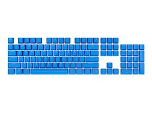 CORSAIR PBT Double-Shot PRO Keycap Mod Kit – Double-Shot PBT Keycaps – ELGATO Blue – Standard Bottom Row – Textured Surface – 1.5mm-Thick Walls – O-Ring Dampeners