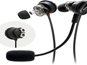 ADV. NSMO JR 2-Driver Gaming Earbuds Headset with Dual Mic [Detachable & Built-in] and Volume Control for Mobile Gaming