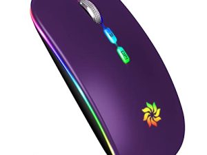 LED Wireless Mouse Slim Silent Mouse 2.4G Rechargeable Wireless Computer Mouse Wireless Mouse for Laptop