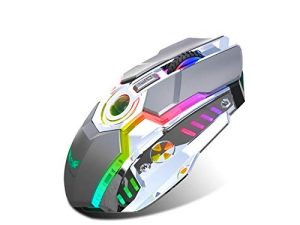Rechargeable 2.4G Wireless Gaming Mice with USB Receiver and RGB Colors Backlit for Laptop