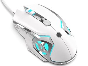 NACODEX AJ120 White Gaming Mouse Programmable 6 Buttons