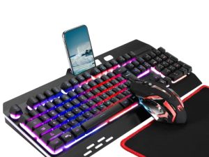 Wireless RGB Gaming Keyboard and Mouse - Rechargeable Backlit Keyboard Mouse Long Battery Life