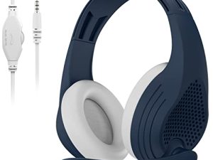 Anivia A9S Over-Ear Headphones Wired Stereo Gaming Headset with Mic Compatible with PC Computers PS4 Xbox One Laptop PSP Smartphones Tablets Mac iOS - Pacific Blue