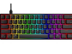 AEON Gaming AC61M RGB Gaming Keyboard - 61 Keys Aluminum Case Two USB-C Ports PBT Keycap Hot Swappable Programmable for PC/Mac Gamer (Gateron Optical Blue