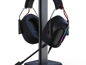TuparGo Headphone Stand with Single Rolling RGB Light for Desk PC Gaming Headset