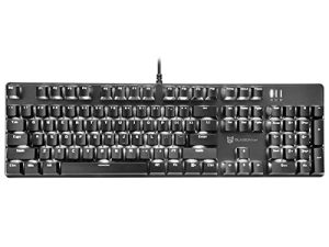 Merdia Mechanical Keyboard Gaming Keyboard with Black Switch Wired 6 Colors Led Backlit Keyboard Full Size 104 Keys US Layout (Black)