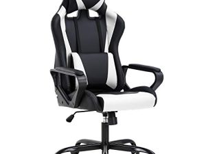 High-Back Gaming Chair PC Office Chair Computer Racing Chair PU Desk Task Chair Ergonomic Executive Swivel Rolling Chair with Lumbar Support for Back Pain Women