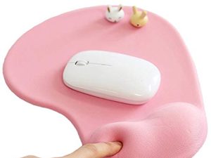 Office Mousepad with Gel Wrist Support - Ergonomic Gaming Desktop Mouse Pad Wrist Rest - Design Gamepad Mat Rubber Base for Laptop Computer (01Pink)