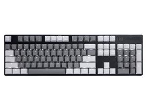 AK50 Wired Classic 104 Mechanical Gaming Keyboard – Blue Switches - PBT Keycaps – White-Grey Matching – White Backlit - Durable Aluminum Frame – for Windows Computer Office Gaming PC - Black