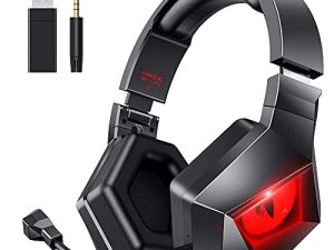BENGOO 2.4G Wireless Gaming Headset Headphones for PS5 PS4 PC with Detachable Noise Canceling Mic