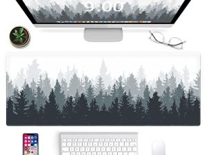 Galdas Gaming Mouse Pad Forest Background Pattern XXL XL Large Mouse Pad Mat Long Extended Mousepad Desk Pad Non-Slip Rubber Mice Pads Stitched Edges Thin Pad (31.5x11.8x0.12 Inch)-Tree