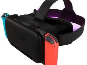 Orzly VR Headset Designed for Nintendo Switch & Switch OLED Console with Adjustable Lens for a Virtual Reality Gaming Experience and for Labo VR - Black - Gift Boxed Edition