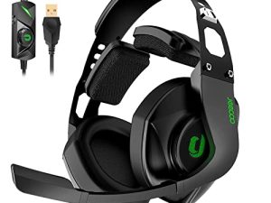 Jeecoo J65 USB Gaming Headset for PC - 7.1 Surround Sound Heavy Bass Headphones with Unique Cushion Pads