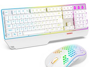 White Gaming Keyboard and Mouse Combo