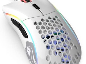 Gloriuos White Gaming Mouse - Glorious Model D Gaming Mouse Honeycomb - Ultralight RGB Mouse - PC Mouse - 68 g - Glossy White Mouse