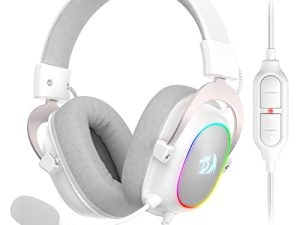 Redragon H510 Zeus-X RGB White Wired Gaming Headset - 7.1 Surround Sound - 53MM Audio Drivers in Memory Foam Ear Pads w/Durable Fabric Cover- Multi Platforms Headphone - USB Powered for PC/PS4/NS