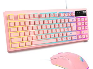 RGB Pink Gaming Keyboard and Mouse Combo
