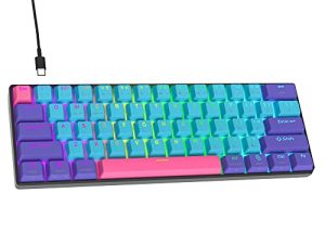 Guffercty kred GK61 V3 Gaming Keyboard 60 Percent hot swappable Mechanical RGB Backlit Programmable/USB Wired for Mac Windows PC (Gateron Optical Yellow