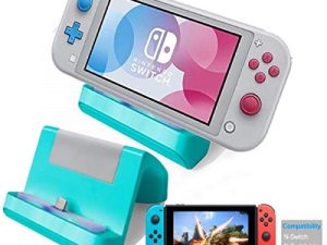TNE - Switch Lite Charger Stand | Mini Charging Display Dock Station with USB Type C Port for Nintendo Switch/Switch Lite 2019 Portable Gaming System (Turquoise)