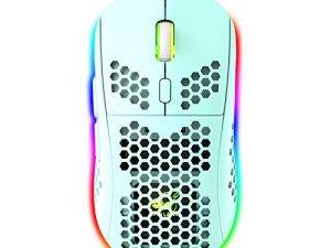 Lightweight Gaming Mouse with Ergonomic Honeycomb Shell 6 RGB Backlight Mode 7 Button Programmable Driver Adjustable 6400 DPI Optical Sensor Wired Ultraweave USB Cable for PC MAC Computer Gamer(Green)