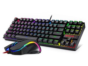 Redragon K552-RGB-BA Mechanical Gaming Keyboard and Mouse Combo Wired RGB LED Backlit 60% with Arrow Key Keyboard & 7200 DPI Mouse for Windows PC Gamers (Tenkeyless Keyboard Mouse Set)