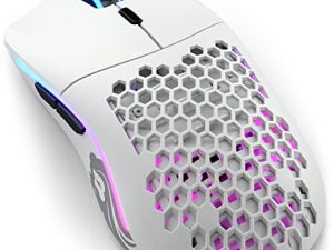 Glorious Gaming - Model O Wireless Gaming Mouse - RGB Mouse with Lights 69 g Superlight Mouse Honeycomb Mouse (Matte White Mouse)