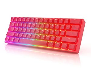 HK GAMING GK61s Mechanical Gaming Keyboard - 61 Keys Multi Color RGB Illuminated LED Backlit Wired Programmable for PC/Mac Gamer (Gateron Mechanical Brown