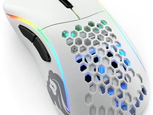 Glorious Gaming Mouse - Model D - RGB Gaming Mouse - 69 g Lightweight Wireless Mouse - Ergonomic Mouse - Honeycomb Mouse - White Wireless Gaming Mouse (Matte White)