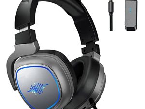 GAMELITE Wireless Gaming Headset Headphones with Microphone for Nintendo Switch PS5 PS4 PC Up to 40Hrs 2.4G Wireless Bluetooth RGB Gaming Headsets Over Ear Noise Canceling Mic Wired Mode for Xbox