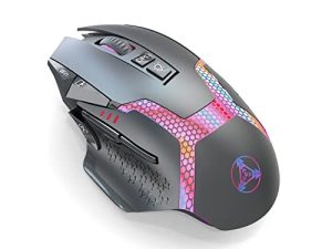 RGB Wireless Bluetooth Gaming Mouse Ergonomic USB-C Rechargeable Optical Sensor 2.4G Lightweight Computer Mice with Side Buttons 3 Modes
