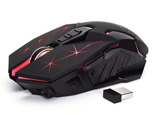 CHONCHOW Wireless Gaming Rechargeable Mouse Professional LED Optical Battery with 2.4G Receiver 1600DPI 7 Button Compatible with Mac Windows7/8/10 PS4 PS5 Xbox one s Switch PC Computer Laptop Gamer