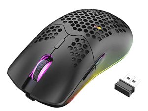 Wireless Gaming Mouse Lightweight Honeycomb Design 3200 DPI Rechargeable Gaming Mouse with 16 Rainbow Backlit