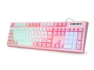 Gaming Keyboard USB Wired with Rainbow LED Backlit