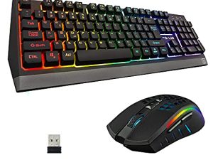 G-LAB Combo Tungsten - Backlit Wireless Gaming Keyboard and Mouse Set – QWERTY Wireless Gaming Keyboard + 2400 DPI Wireless Gaming Mouse - Wireless Keyboard Mouse Pack for PC PS4 PS5 Xbox One/X/S