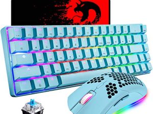 60 Percent Mechanical Gaming Keyboard Blue Switch 68 Keys Wired RGB 18 Backlit Effects