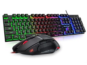 BlueFinger Rainbow Wired Gaming Keyboard and Mouse Combo