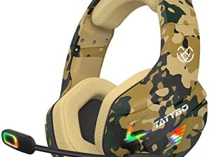 Tatybo Gaming Headset for PS4 PS5 Xbox One Switch PC with Noise Cancelling Mic