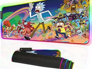 Bimormat RGB Mouse Pad LED Light Gaming Mouse Pad with Rubber Base Colorful Computer Carpet Desk Mat for PC Laptop (35.4 * 15.7 inch) (9040rgblack)